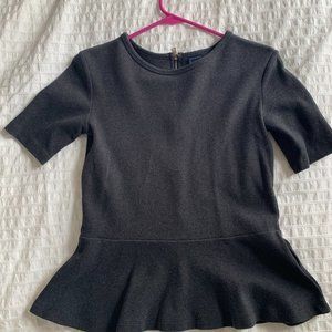 Gap charcoal zip-back top